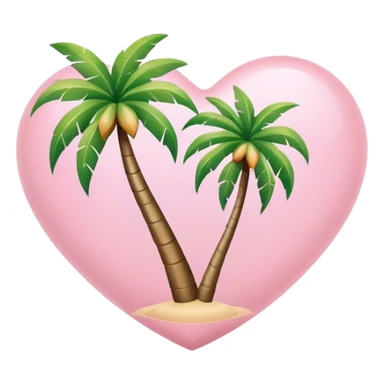 Palm tree and baby pink heart sticker