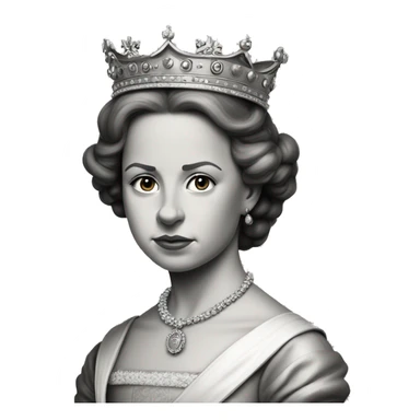 angry young queen Elizabeth the first of England without colour background sticker