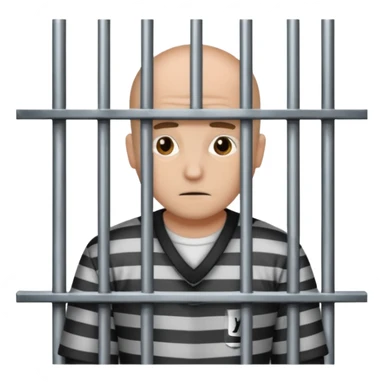 criminal in jail behind bars the bars should be in front of the person and the bars can be over the person's face sticker