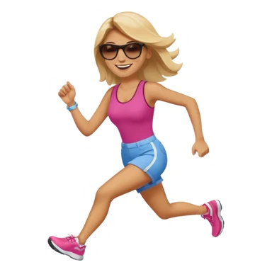 Woman Running to brunch sticker