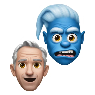 Blue grinch and pig man  sticker