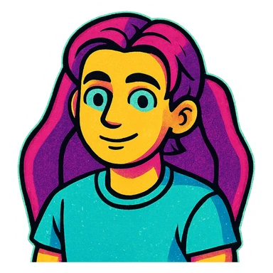 Transform the first image into a pop-art style, similar to the second image. sticker