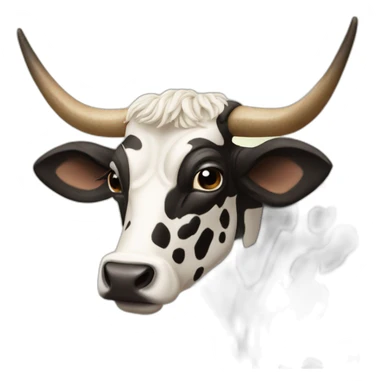 SPOTTED LONGHORN COW sticker