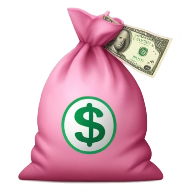 Pink money bag with dollar symbol on it  sticker