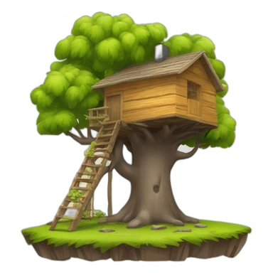 Cabane dans les arbre avec des pallete sticker
