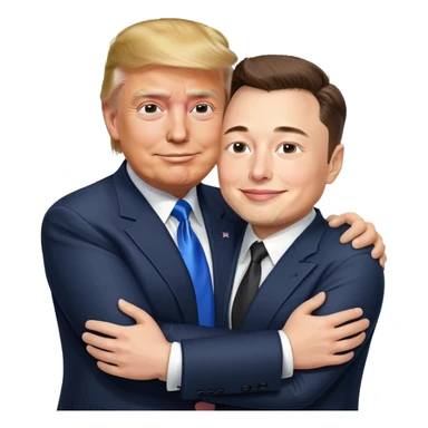 trump and elon musk in love sticker