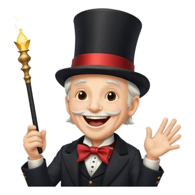 An old magician laughing loudly 🤣 sticker