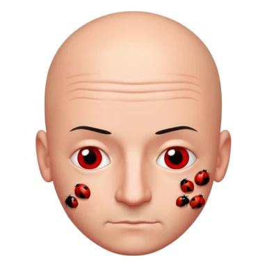 bald man head on ladybug sticker