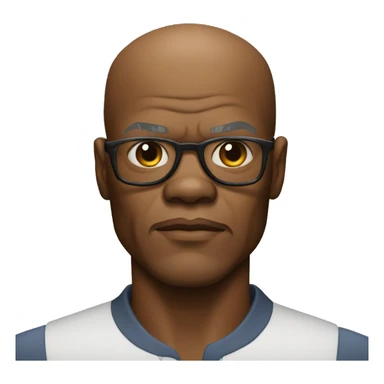 bald samuel l jackson serious wearing shirt sticker