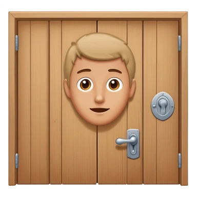 Image of a man poking his head out of an open door that he just opened half way sticker