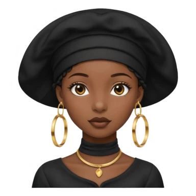 Black girl with black bonnet and black top on sticker