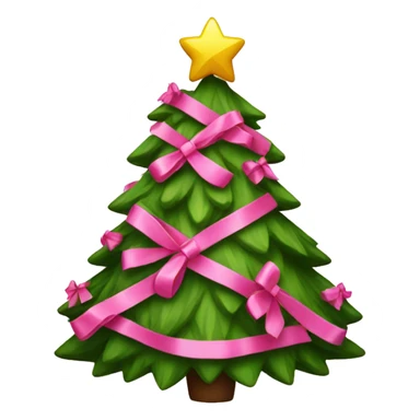 Christmas tree with pink bows  sticker