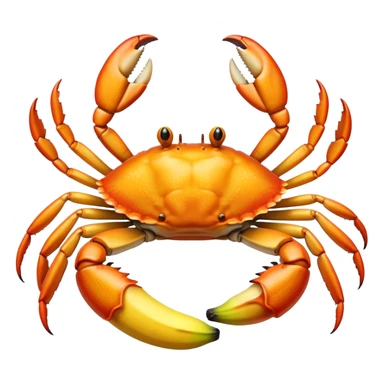 Realistic crab eating bananas  sticker