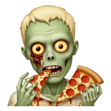 zombie eating pizza slice sticker