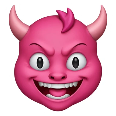 Devil emoji but pink sticker