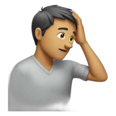 person scratching their head and looking away sticker