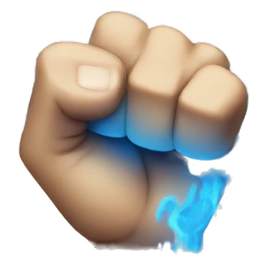 Fist covered in blue fire sticker