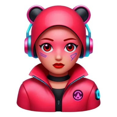 red glitter cyberpunk light sticker