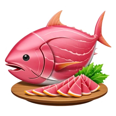 Make tuna sashimi iPhone emoji style sticker