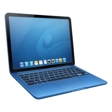 blue laptop or computer to rep an os sticker