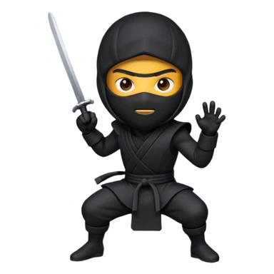 Black Ninja emoji with MB written on it sticker