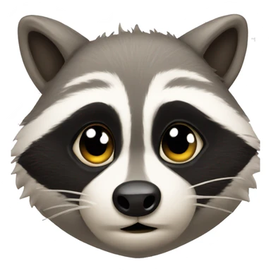 Raccoon with a kissy face sticker