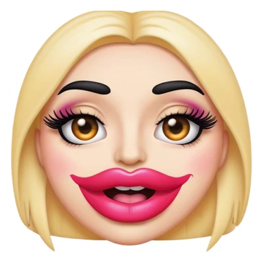 emoji with big lips and make up and eyelashes sticker