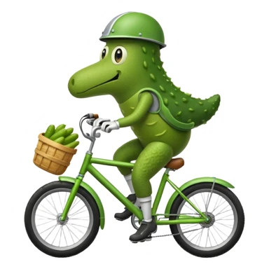 Pickle riding a bike sticker