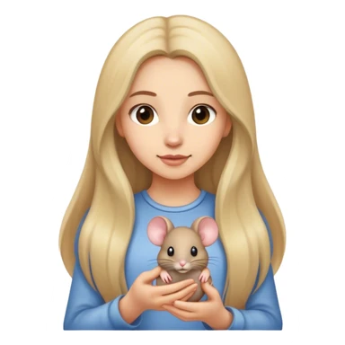 Girl with long hair and mouse sticker
