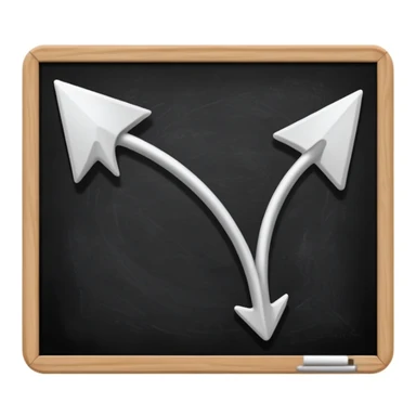 curved arrow, chalk drawn style on blackboard background sticker