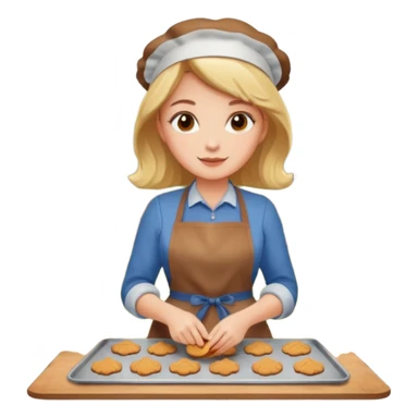 Woman baking fall cookies fall scenery sticker