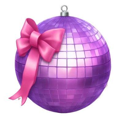 disco ball with a pink bow on top  sticker