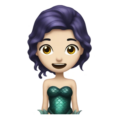 A half mermaid Helf vampire  sticker