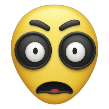 yellow emoji face with black heart eyes sticker