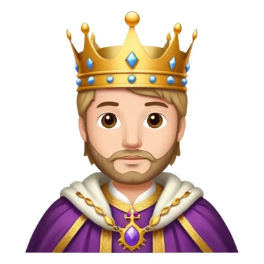 king with crown and royal robe sticker