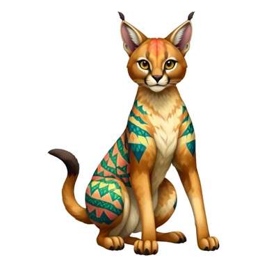 Colorful Exotic Tropical Trico-Vernid-Fionbri-Caracal-hybrid (full body) sticker