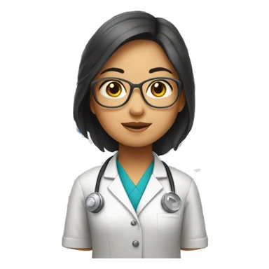 Asian Scientist girl with Indian flag, Korean flag above her sticker