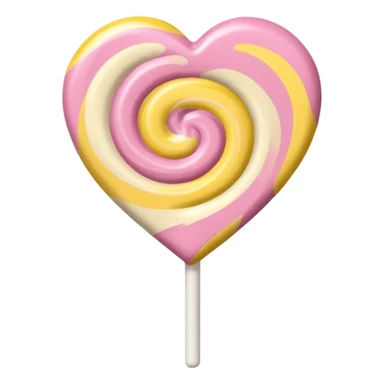 A lollipop heart in soft pink, beige and yellow pastel colors sticker