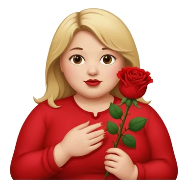 ash Trevino is a fat girl with dirty blonde hair and has a rose in her hand , really fat sticker