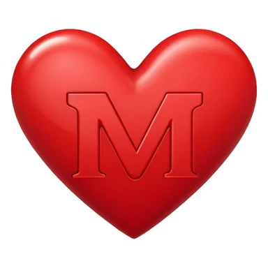 the letters M + V, in a heart  sticker