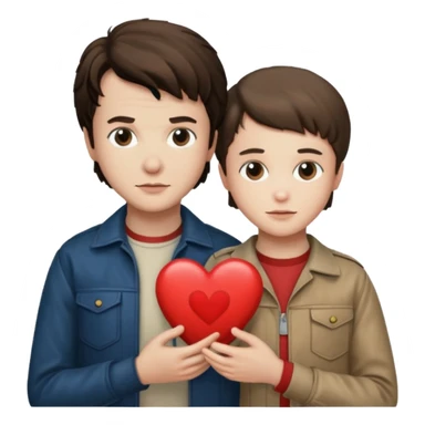 Stranger things Steve and Robin with a heart inbetween sticker