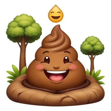 meditating laughing poop emoji landscape  sticker