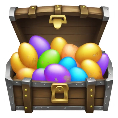 treasure chest with alien eggs sticker