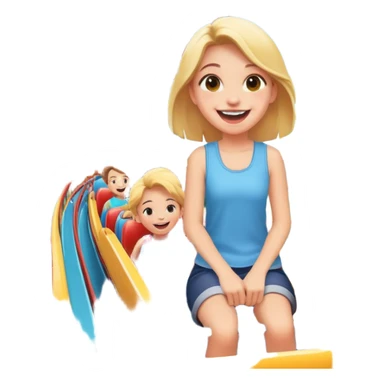 person excitedly going to an amusement park, with a roller coaster or ferris wheel in the background sticker