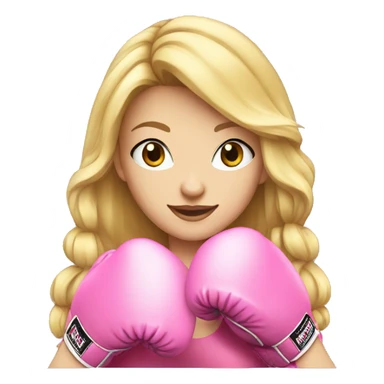 blonde girl wearing pink boxing gloves sticker