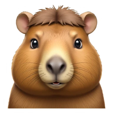 cinematic-noble-capybara-portrait-emoji,-poised-and-serene,-with-a-robust,-rounded-build-covered-in-soft,-earthy-fur-and-gentle,-wise-eyes,-simplified-yet-sharp-and-sophisticated-features,-highly-detailed,-glowing-with-a-warm,-natural-glow -simplified-yet-realistic head tilted confidently staring at the camera in a comical way sticker