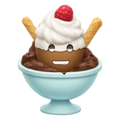  ice cream in a dessert bowl sticker