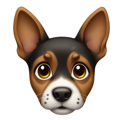 Puppy with pointy ears with black and brown tortoiseshell without white with pointy ears sticker