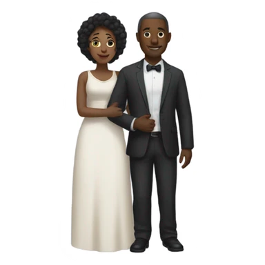 Black man and wife witembrace. sticker