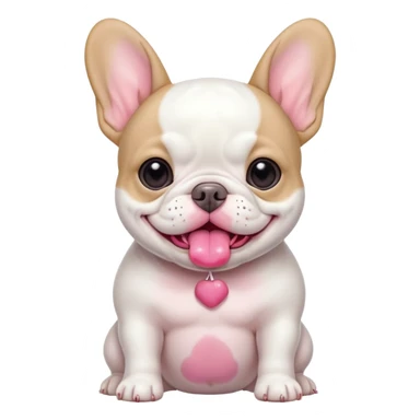 a big white fat baby french bulldog sticker